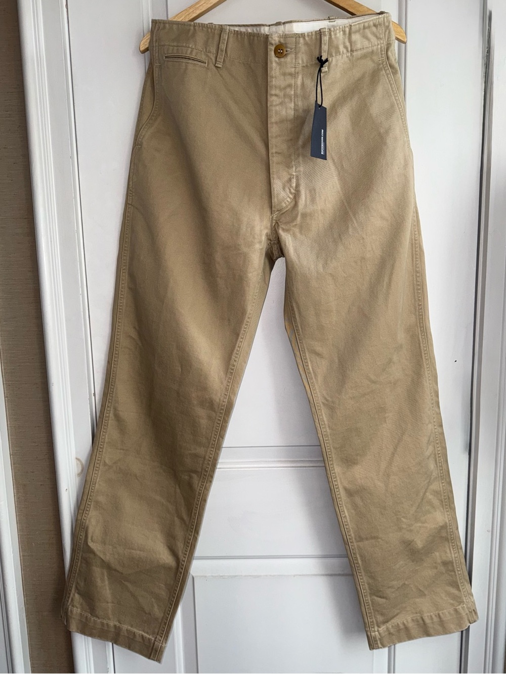 Buck Mason NWT Officer Pant Chinos in Uniform Khaki 9.5 oz Service Twill Size 32